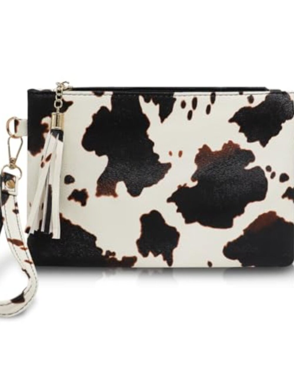 PU Leather Wristlet Wallet with Detachable Strap Animal Print Clutch